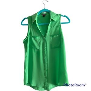 Express sleeveless button down shirt